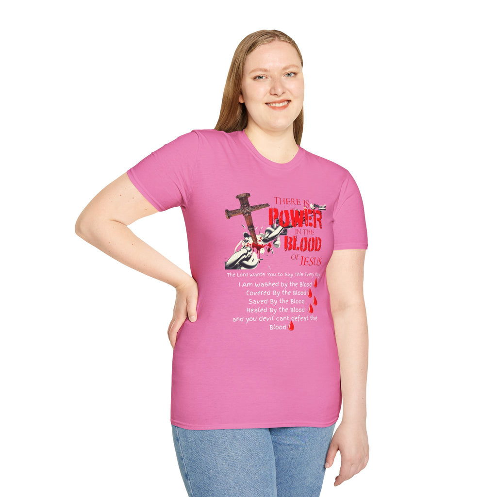 There's Power in the Blood of Jesus T-Shirt — Christian Cross Faith Shirt (Washed by the Blood)