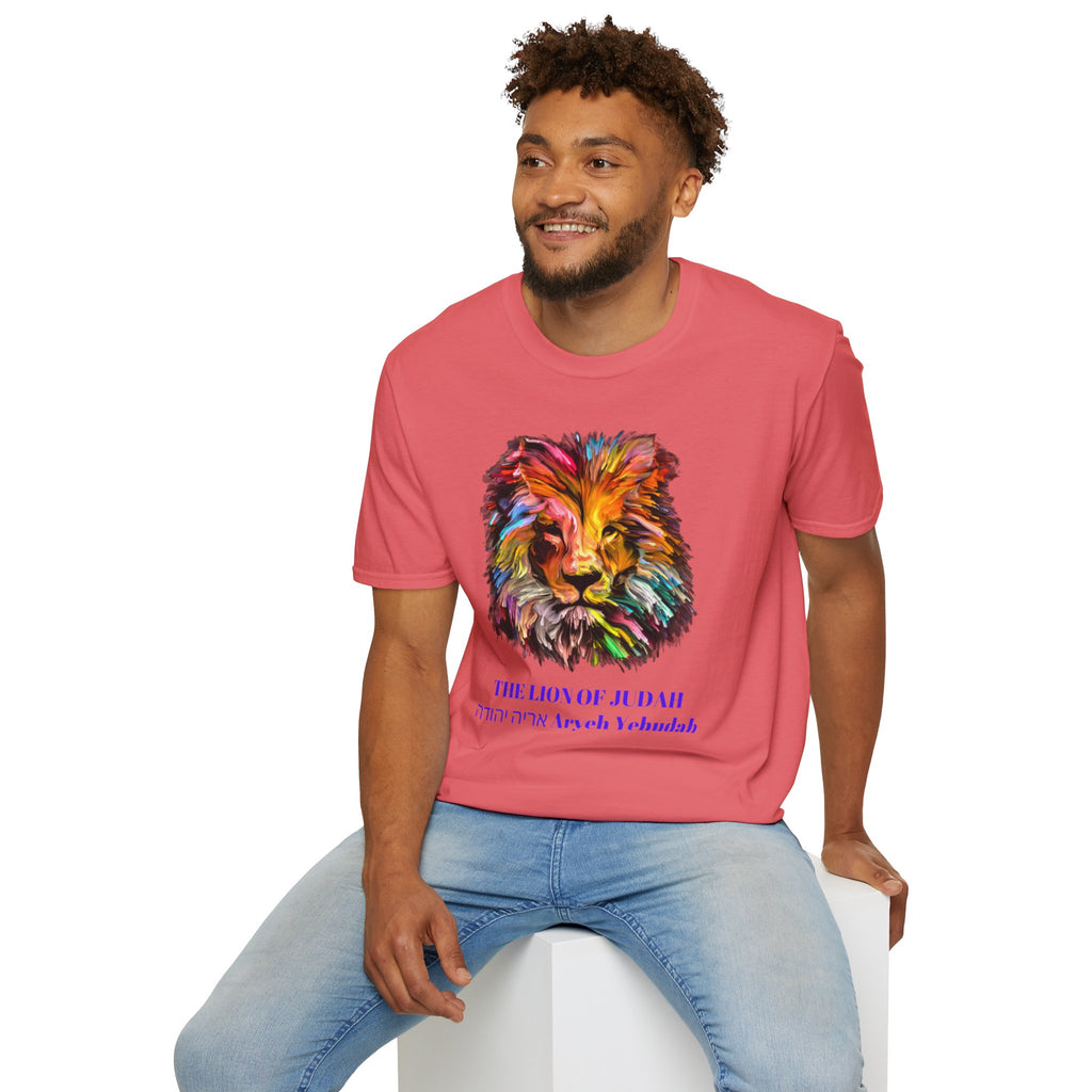 Lion of Judah Colorful Lion T-Shirt — "The Lion of Judah / Aryeh Yehudah" Graphic Tee