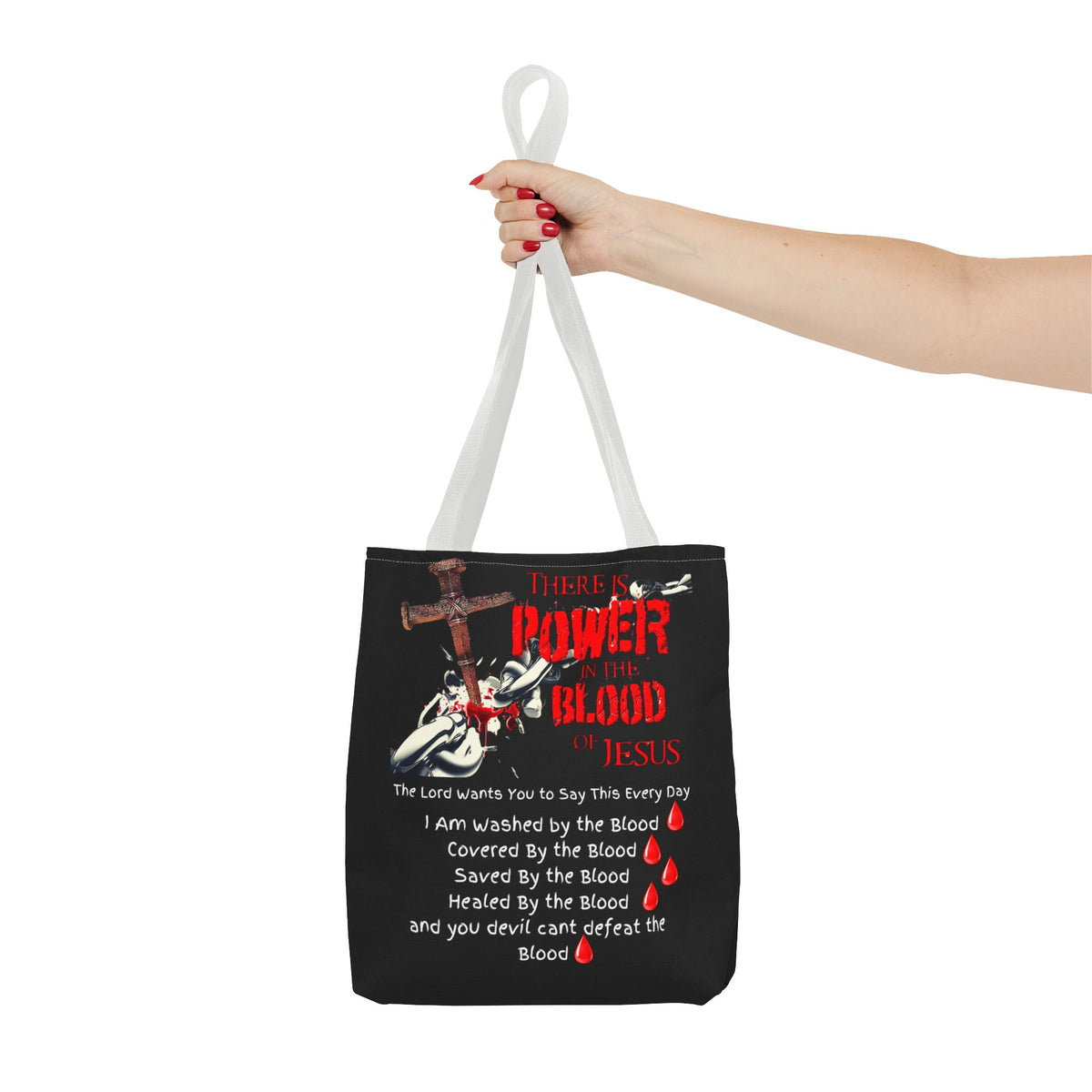 Tote — "The Power of the Blood of Jesus" Inspirational Christian Tote Bag