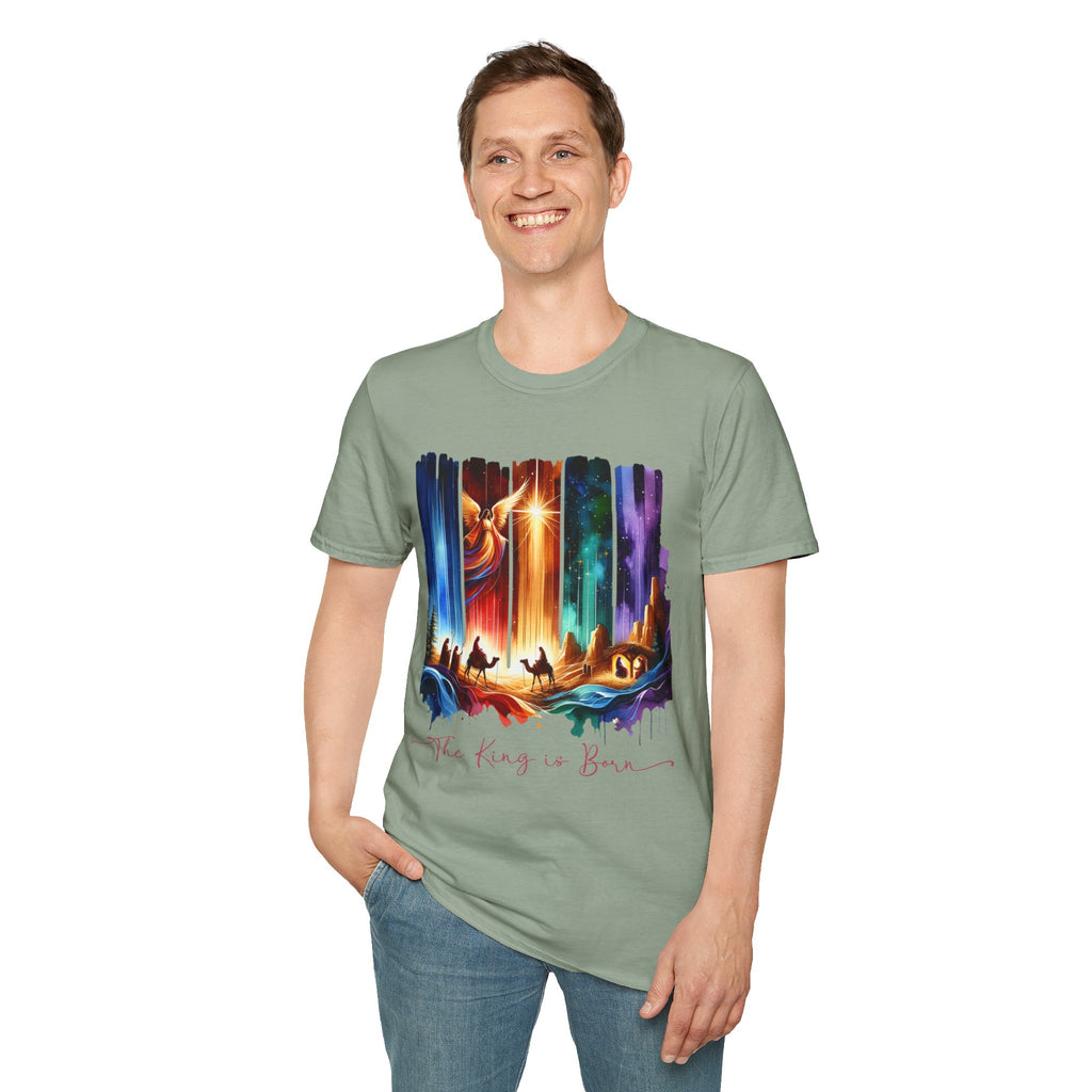 Vibrant Fantasy T-Shirt, Colorful Graphic Tee, Unisex Art Shirt, Great Gift for Fans, Unique Casual Wear, The King is Born Shirt