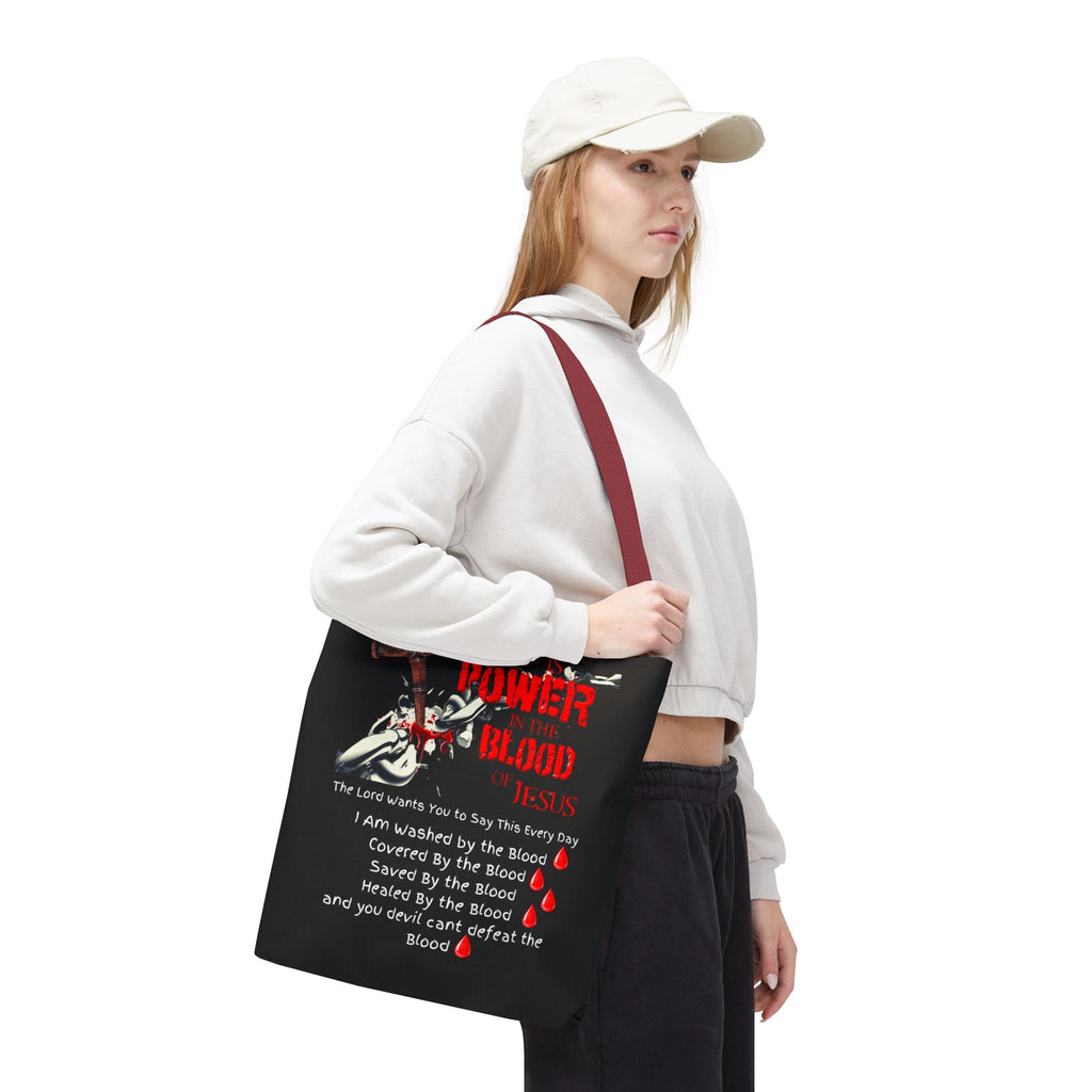 Tote — "The Power of the Blood of Jesus" Inspirational Christian Tote Bag