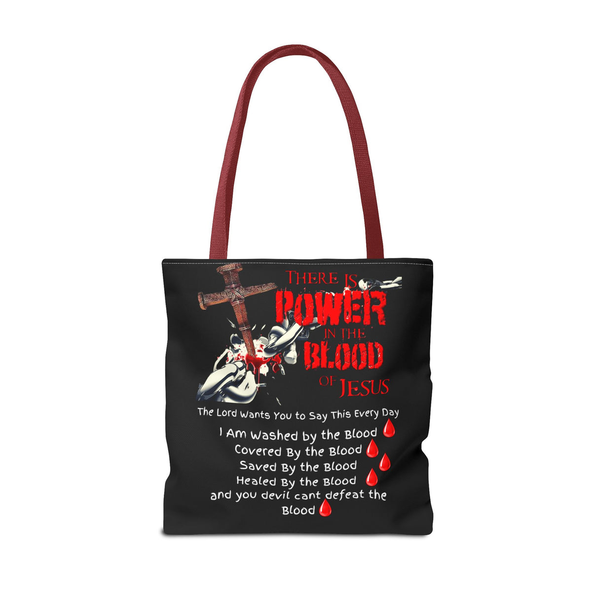 Tote — "The Power of the Blood of Jesus" Inspirational Christian Tote Bag