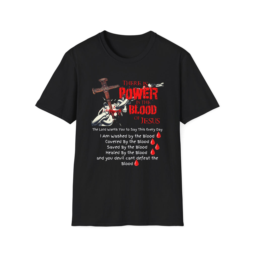 There's Power in the Blood of Jesus T-Shirt — Christian Cross Faith Shirt (Washed by the Blood)