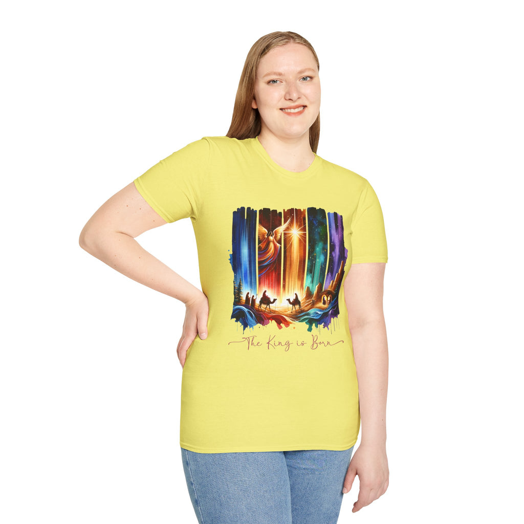 Vibrant Fantasy T-Shirt, Colorful Graphic Tee, Unisex Art Shirt, Great Gift for Fans, Unique Casual Wear, The King is Born Shirt