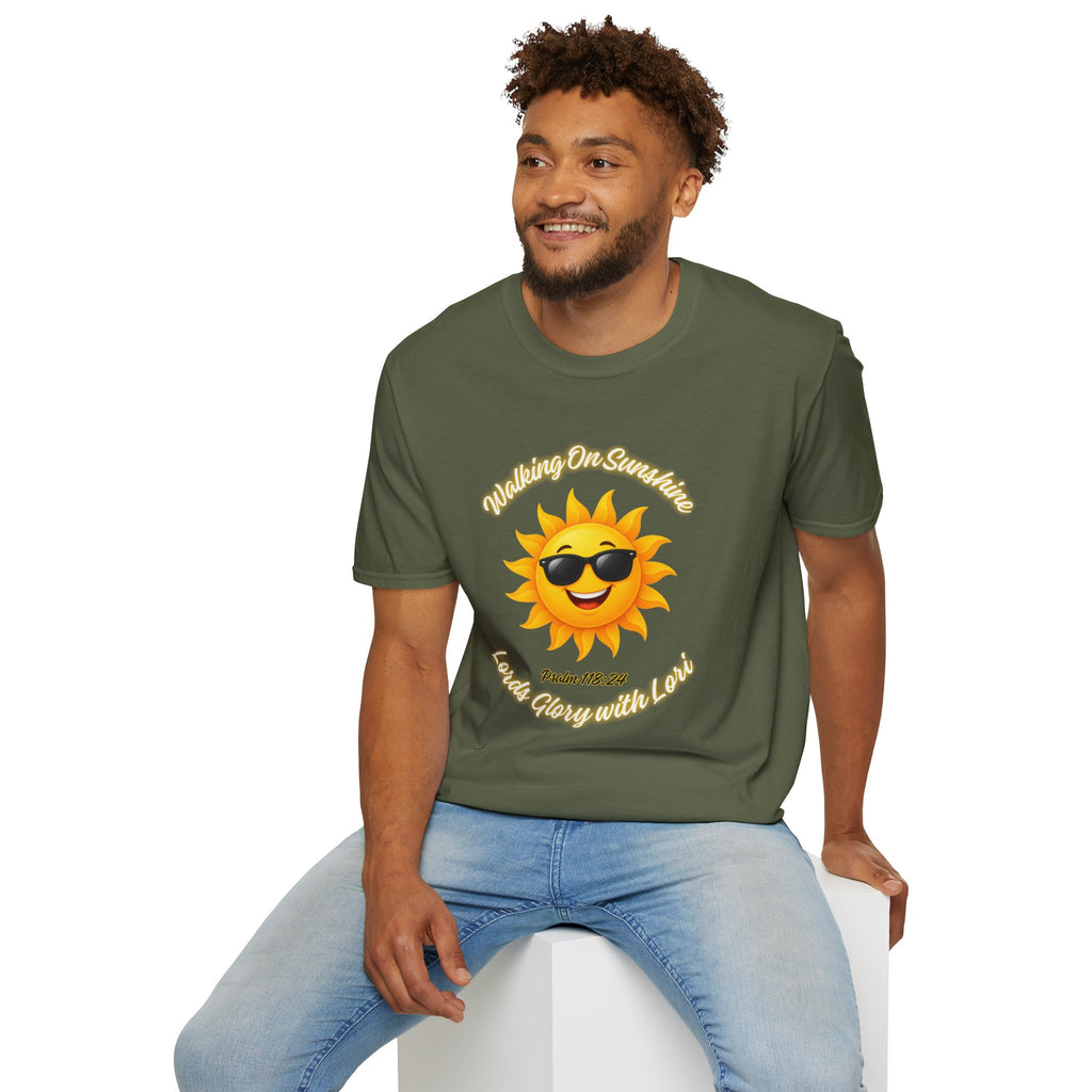 Sunshine Smiles T-Shirt — Sunglasses Sun with Psalm 118:24 Inspirational Tee