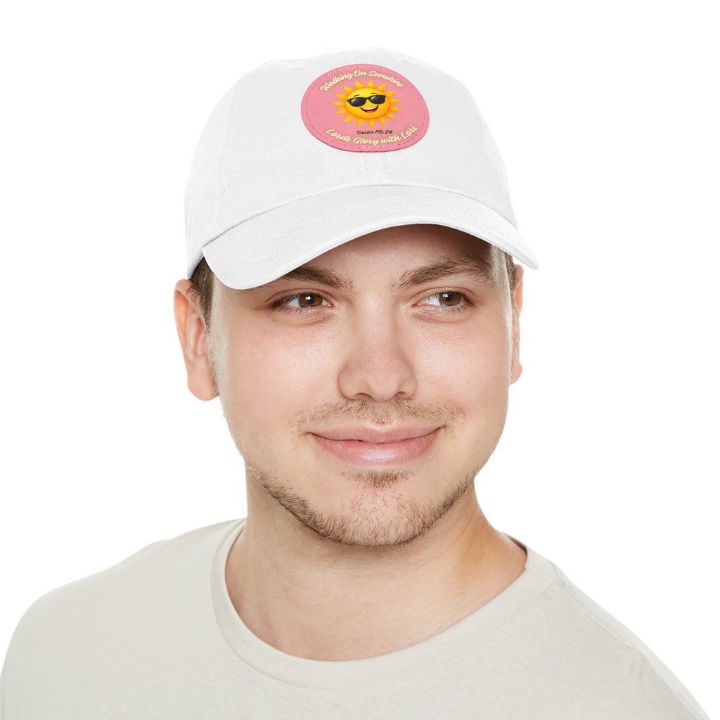 Sunshine Smiles Dad Hat — Round Leather Patch ‘Always Brighter’