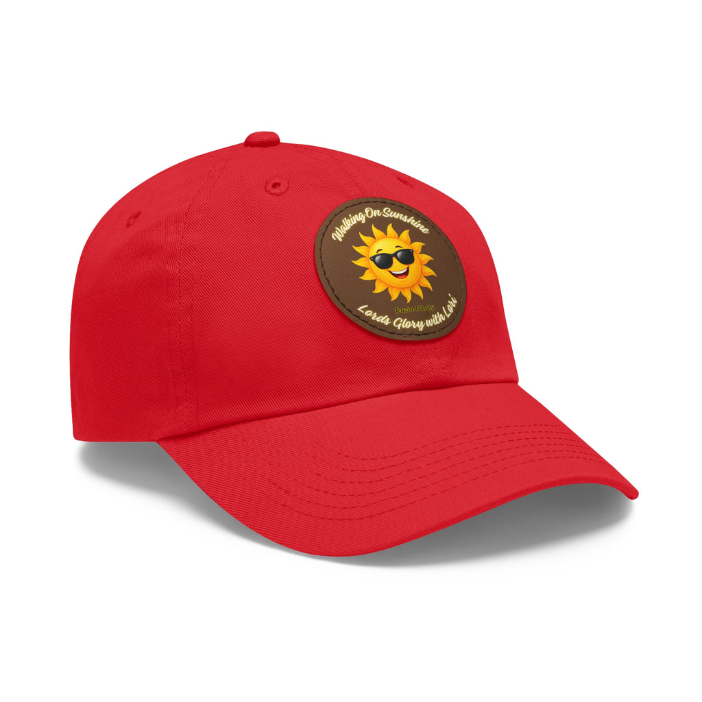 Sunshine Smiles Dad Hat — Round Leather Patch ‘Always Brighter’