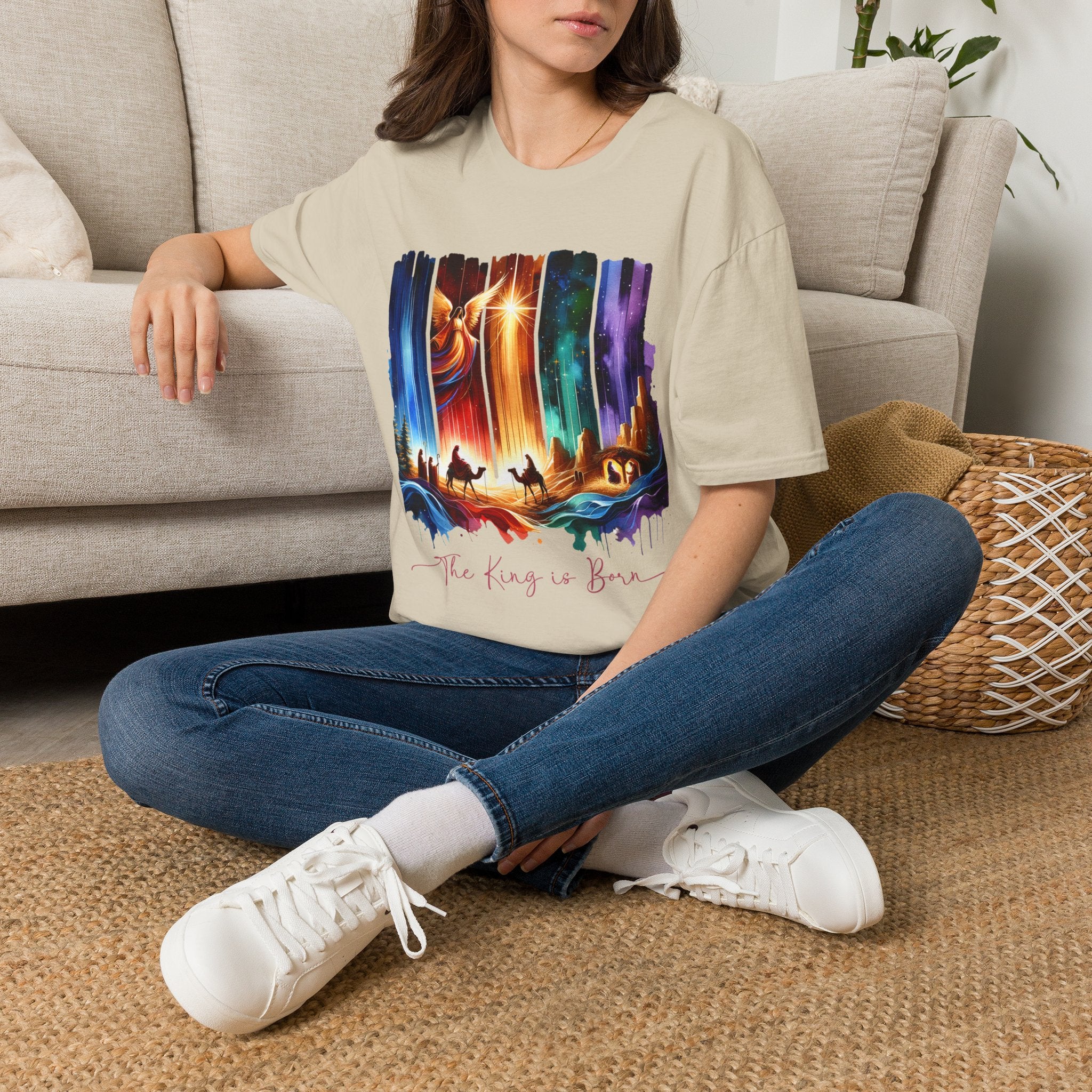 Vibrant Fantasy T-Shirt, Colorful Graphic Tee, Unisex Art Shirt, Great Gift for Fans, Unique Casual Wear, The King is Born Shirt