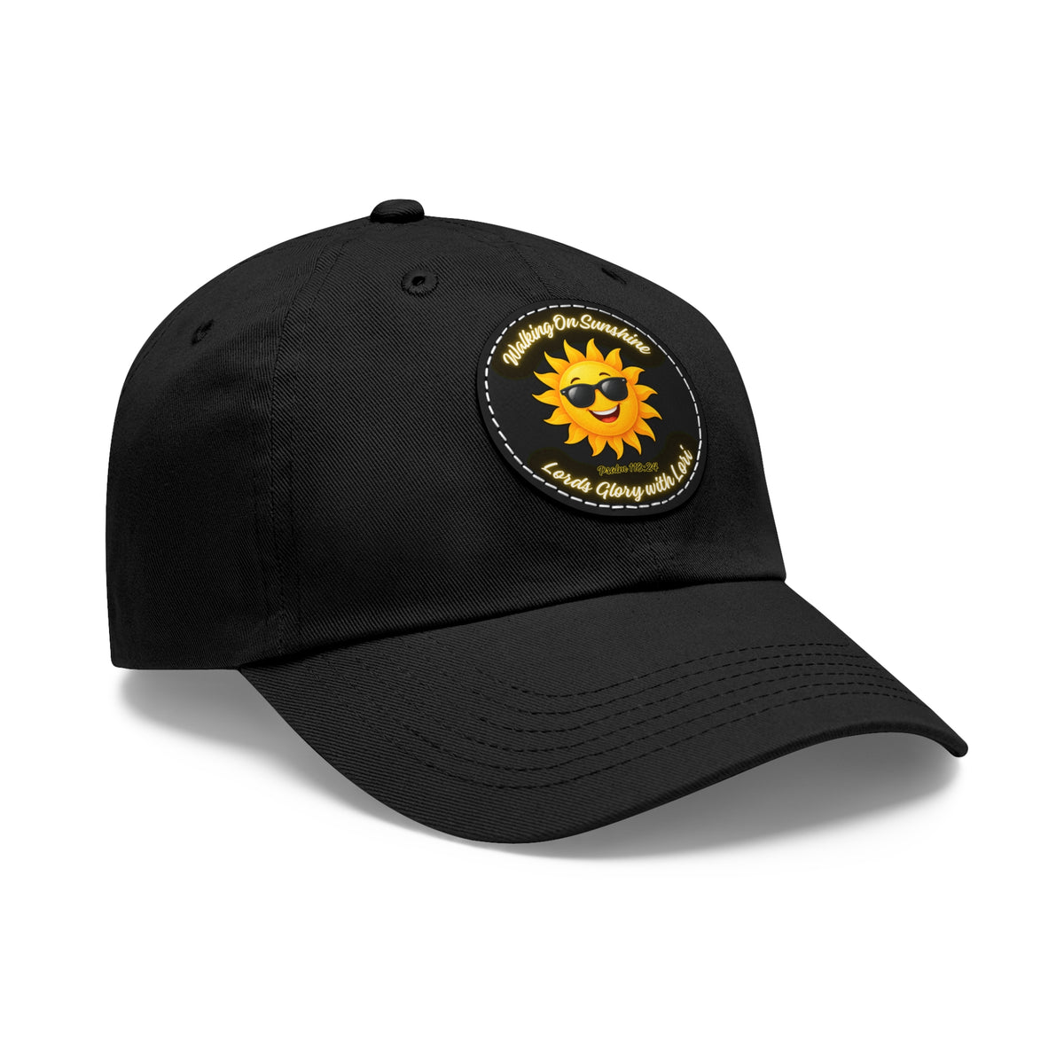 Sunshine Smiles Dad Hat — Round Leather Patch ‘Always Brighter’