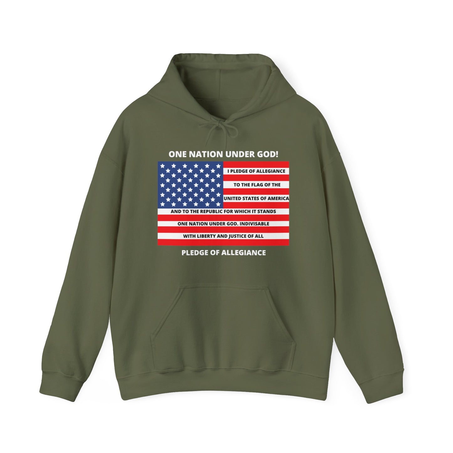 Pledge of Allegiance One Nation under GOD! Unisex Heavy Blend Hooded Sweatshirt