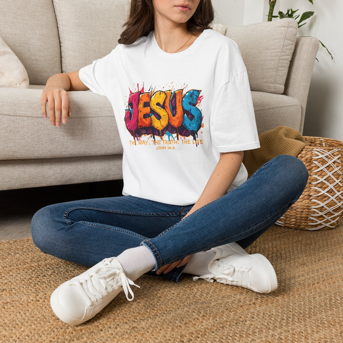 JESUS  Splash T-Shirt | Colorful Street Art Christian Tee