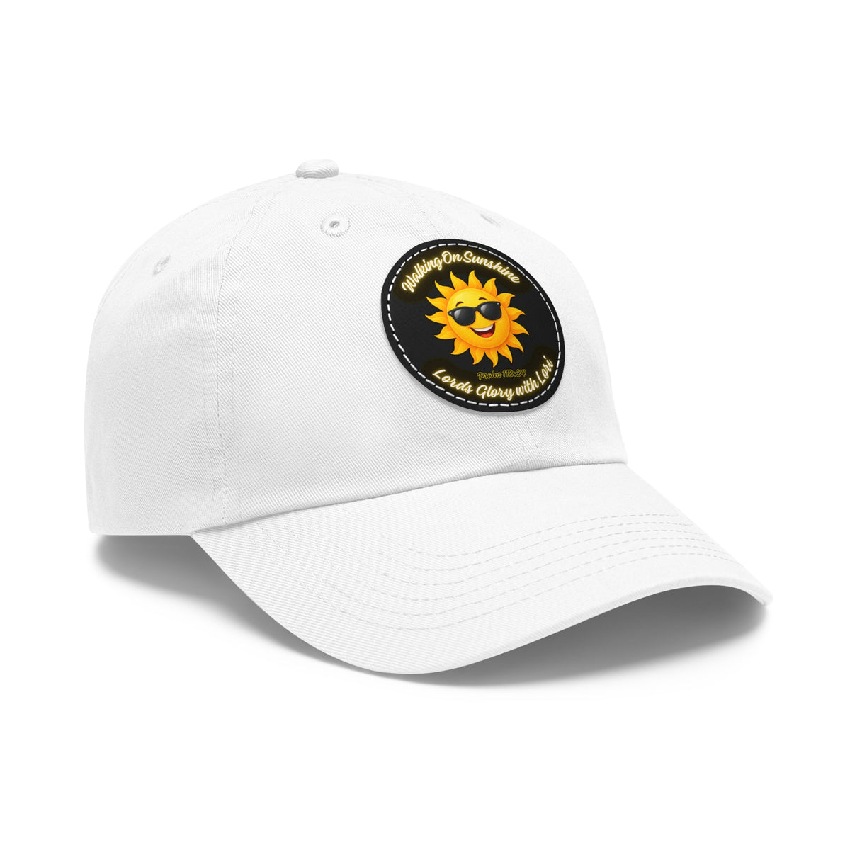 Sunshine Smiles Dad Hat — Round Leather Patch ‘Always Brighter’