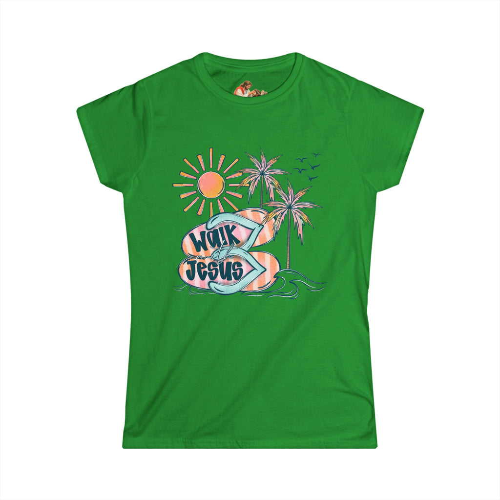 Walk By Faith surf design Tee | Palm Trees, Sun, Beach Vibes