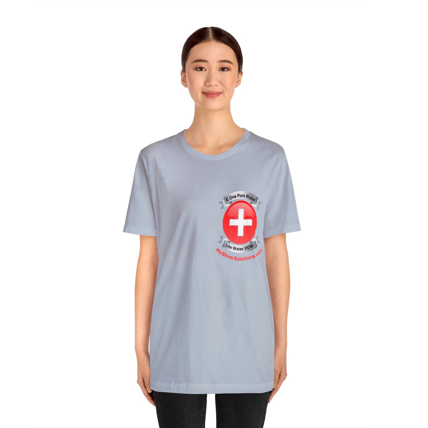 E 1 Pure Water DDW - MySilverSolutions.com - Unisex Jersey Short Sleeve Tee