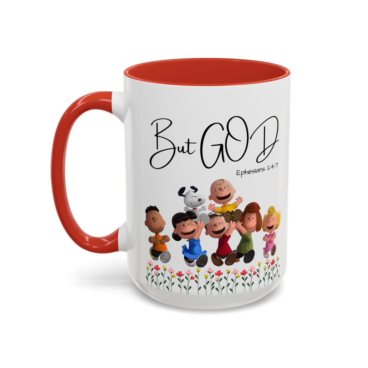 But God Scripture Coffee Mug — Genesis 50:20 Inspirational Heart Accent Mug (11/15oz)