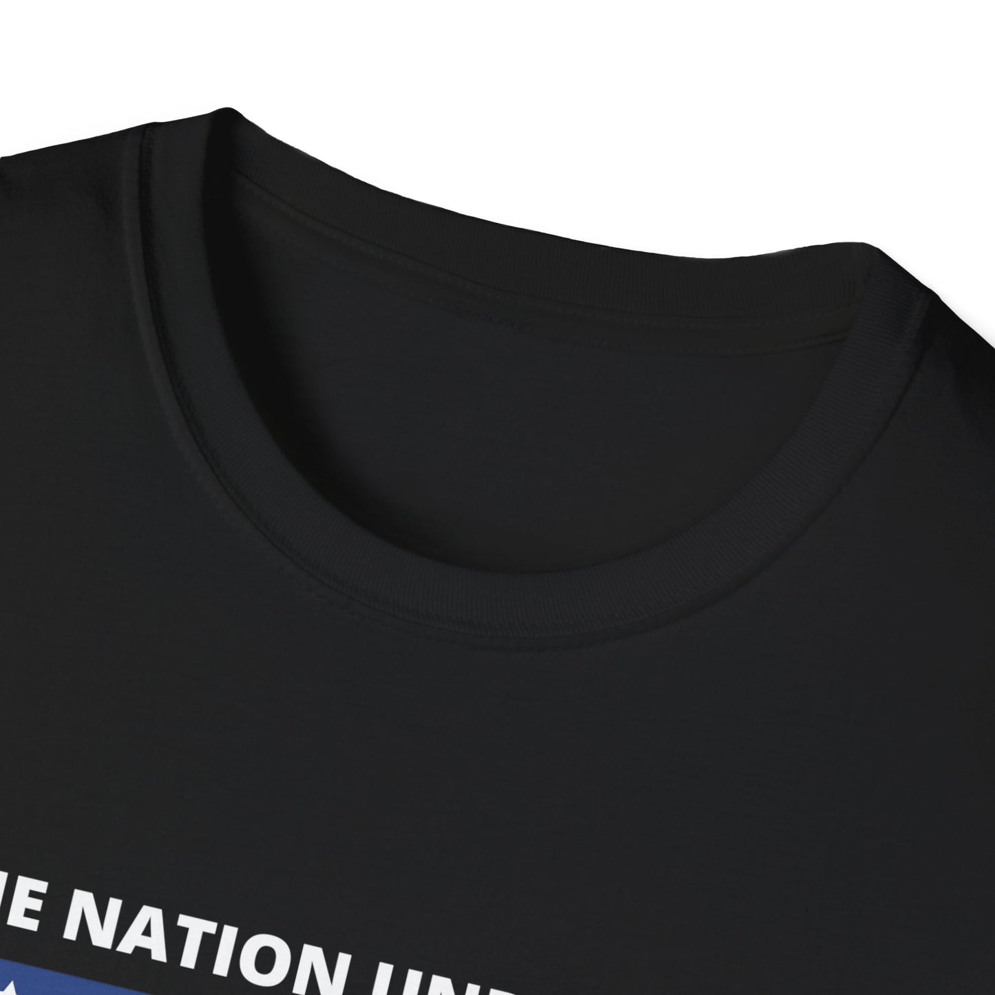 One Nation Under GOD Pledge of Allegiance (Front) BibleClothes.com (Back) Unisex Softstyle T-Shirt