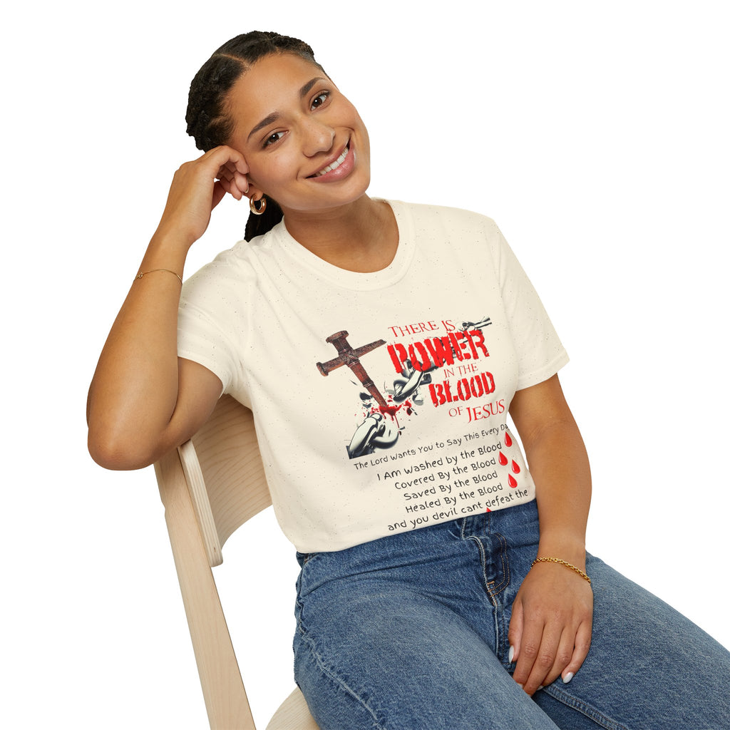 Jesus Blood Cross T-Shirt — "There Is Power In The Blood of Jesus" Christian Tee