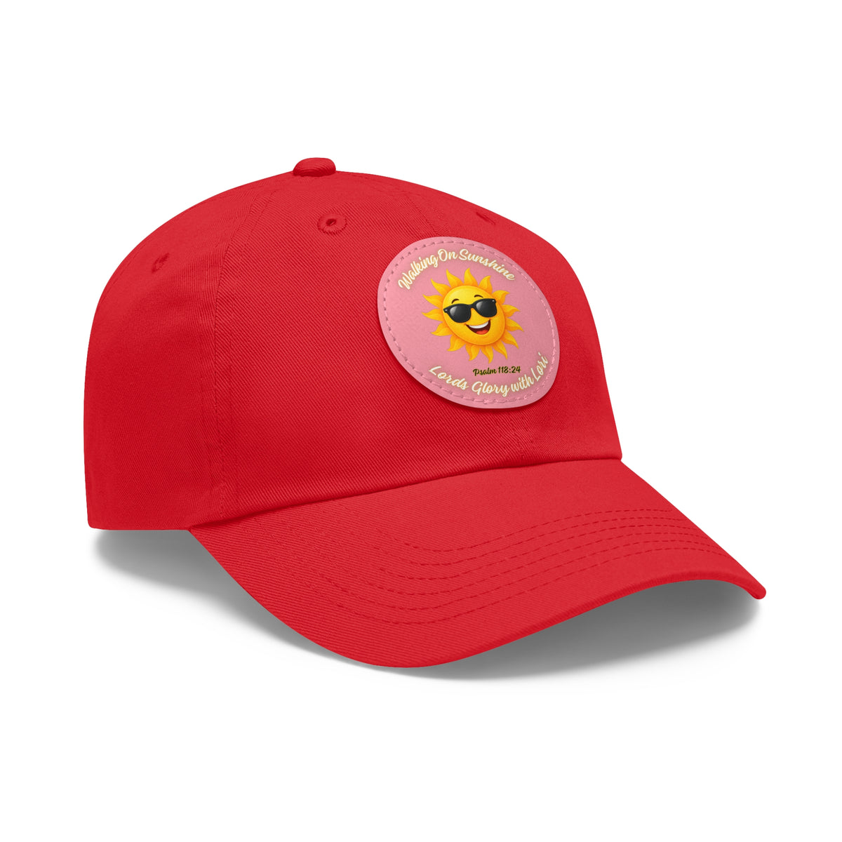 Sunshine Smiles Dad Hat — Round Leather Patch ‘Always Brighter’