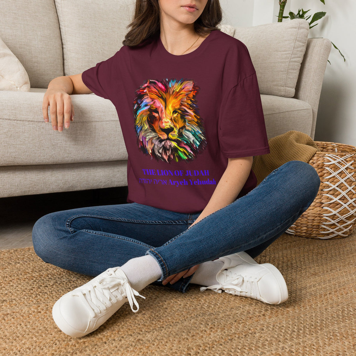 Lion of Judah Colorful Lion T-Shirt — "The Lion of Judah / Aryeh Yehudah" Graphic Tee