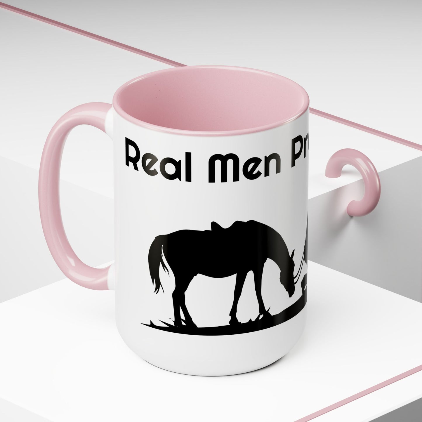 Real Men Pray! Two-Tone Coffee Mugs, 15oz