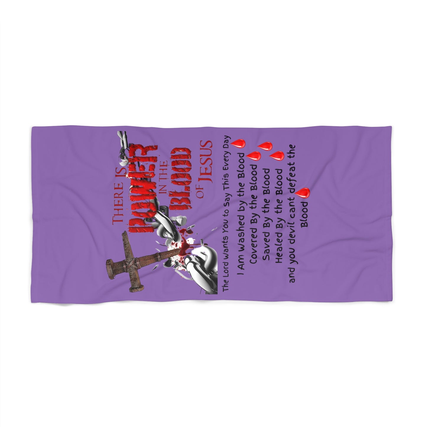 The Power of the Blood of Jesus - Purple Beach Towel