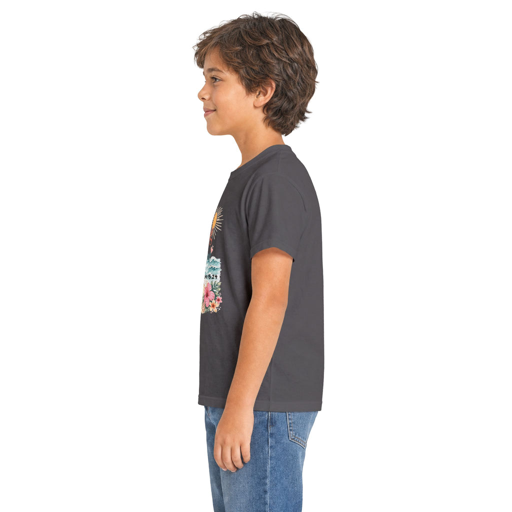 Kids Tee — "Walking in Sunshine" Floral Palm Beach Christian T‑Shirt (Psalm 118:24)