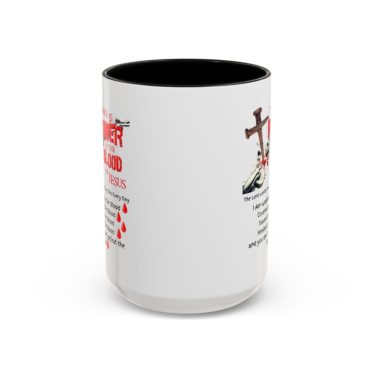 The Power of the Blood of Jesus Accent Coffee Mug (11, 15oz)