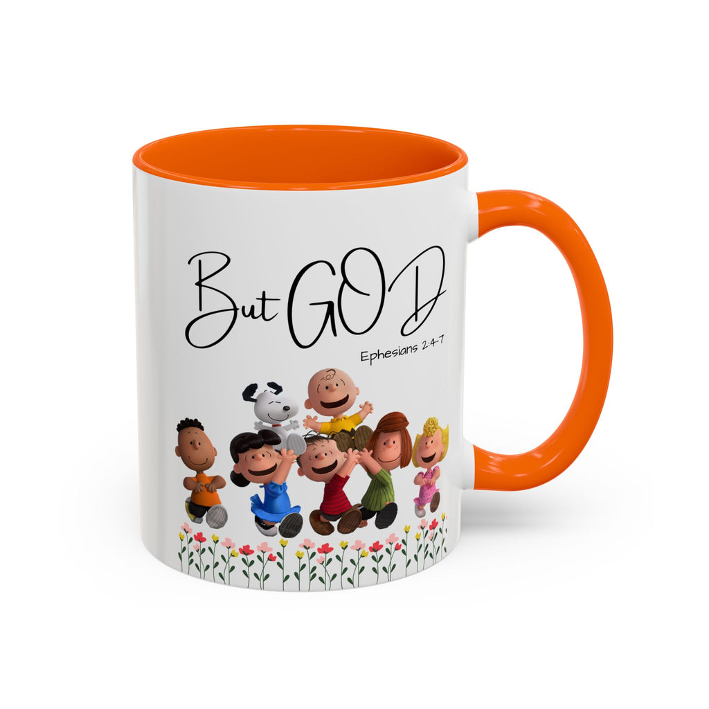 But God Scripture Coffee Mug — Genesis 50:20 Inspirational Heart Accent Mug (11/15oz)