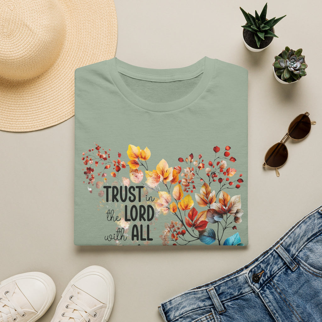 Trust the Lord with All Your Heart T-Shirt | Floral Scripture Design