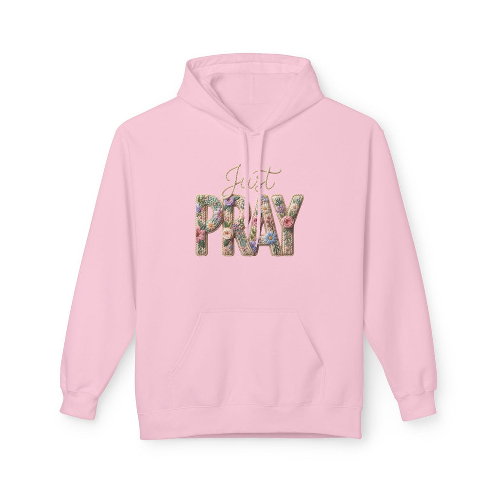 Just Pray floral letters Hoodie | Faith Christian sweatshirt design