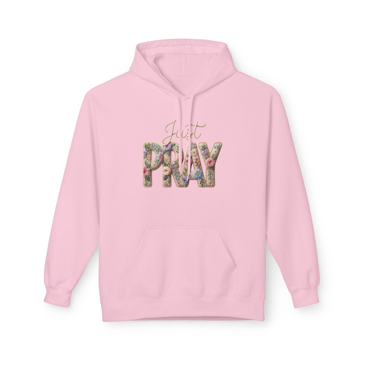 Just Pray floral letters Hoodie | Faith Christian sweatshirt design