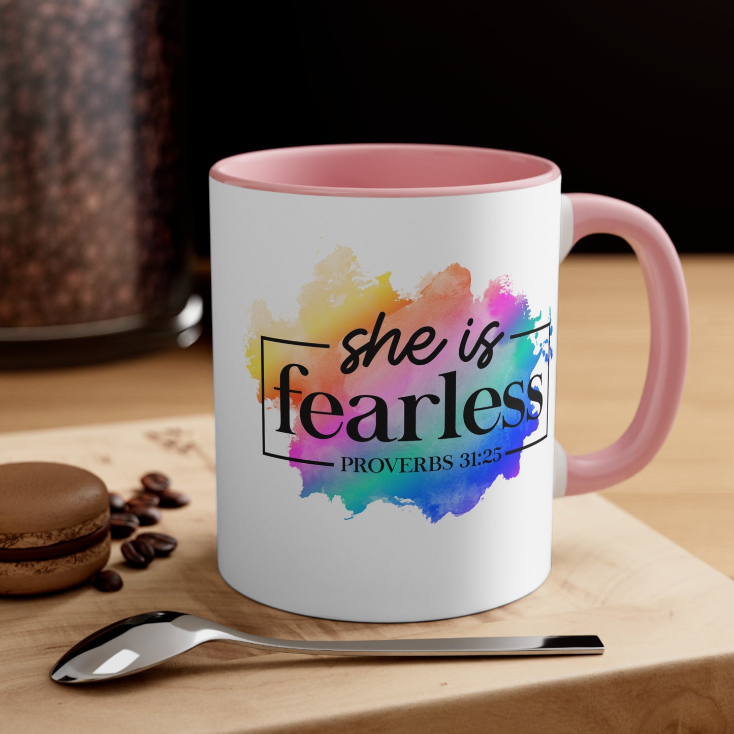 SHE IS FEARLESS - 5 Colors Accent Coffee Mug, 11oz