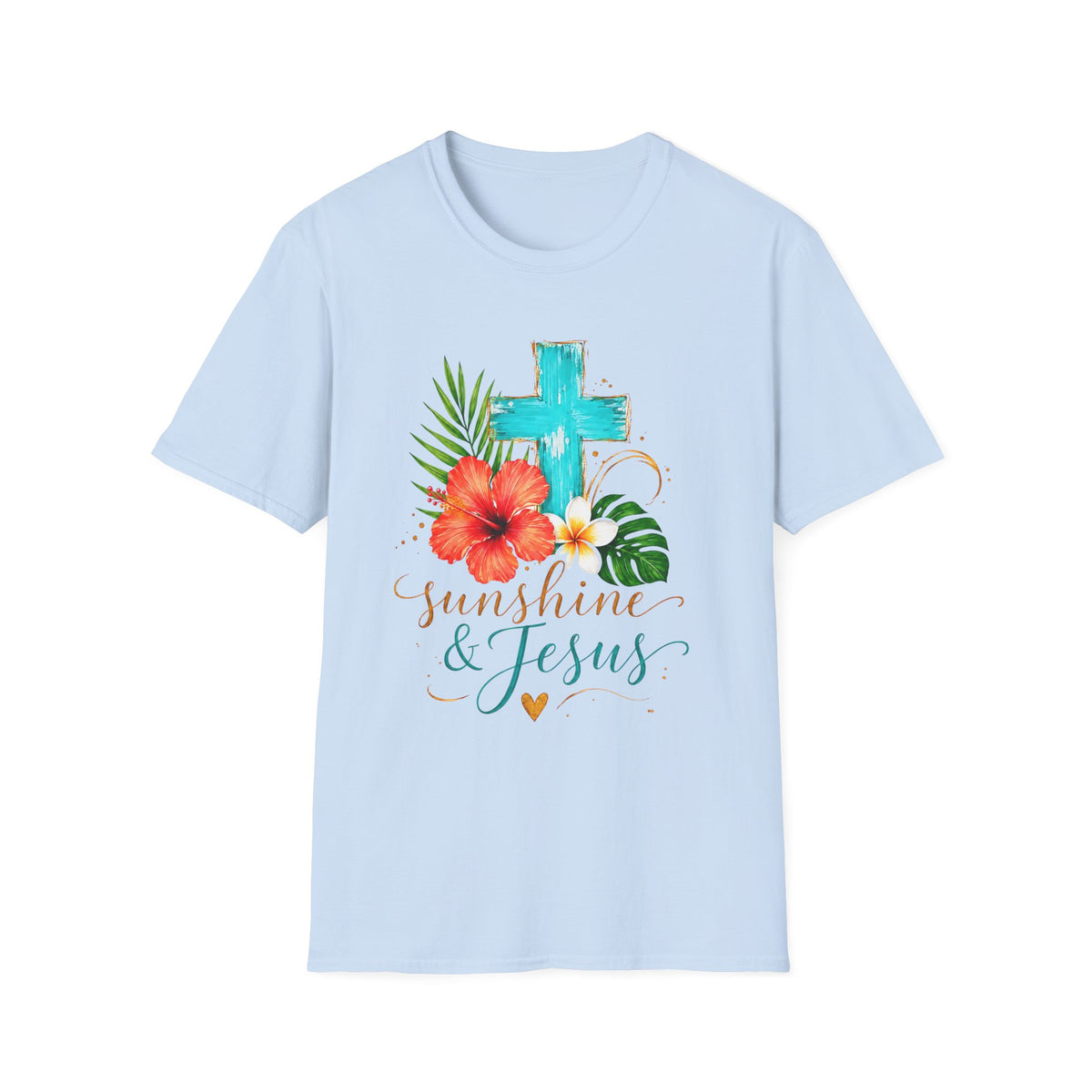 Sunshine & Jesus T-Shirt — Tropical Cross Christian Tee