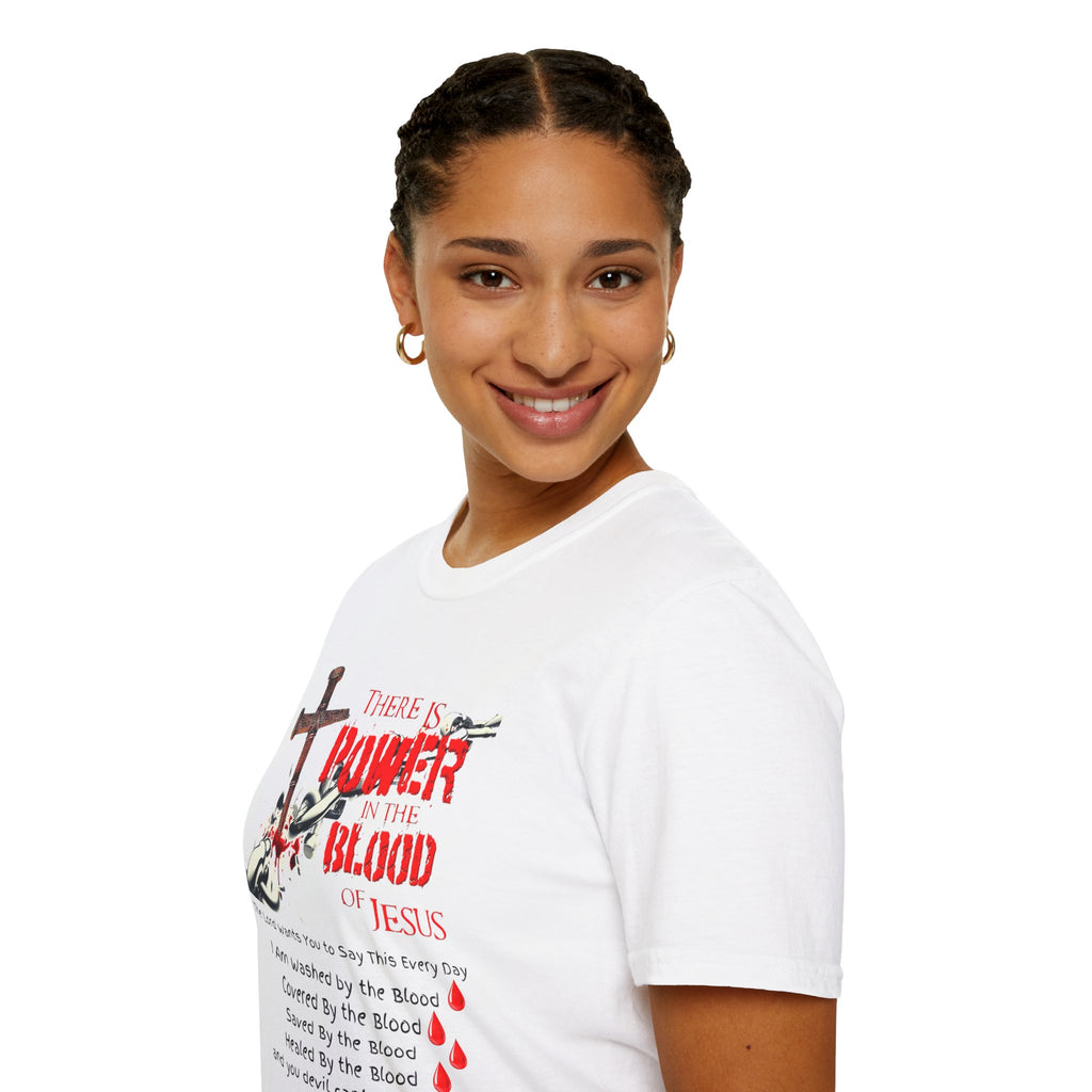 Jesus Blood Cross T-Shirt — "There Is Power In The Blood of Jesus" Christian Tee