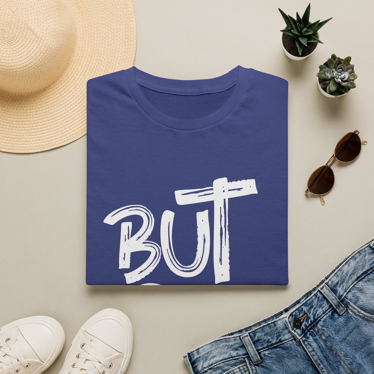 But GOD - Mens and Womans  Softstyle T-Shirt