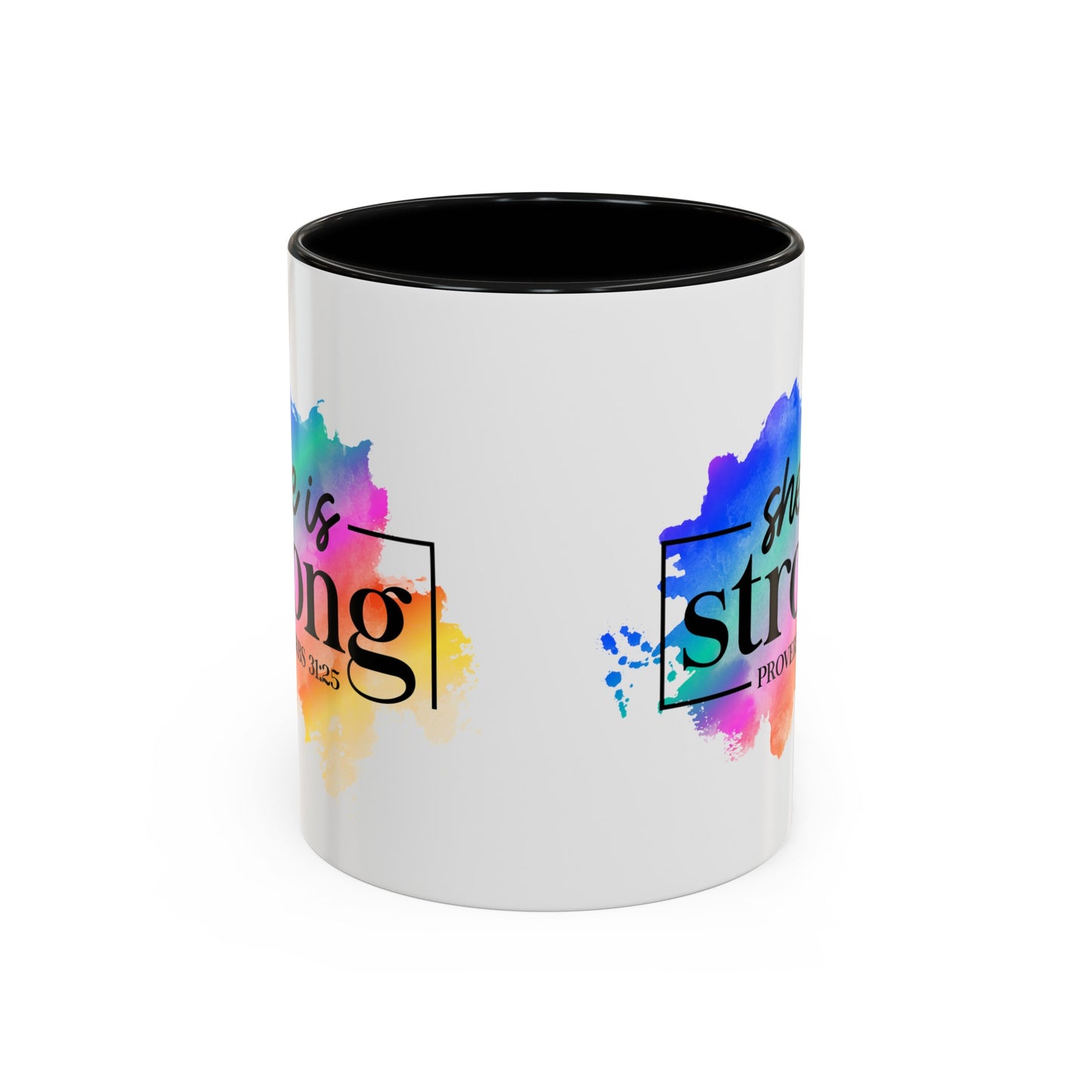 SHE IS STRONG - 5 Colors Accent Coffee Mug, 11oz