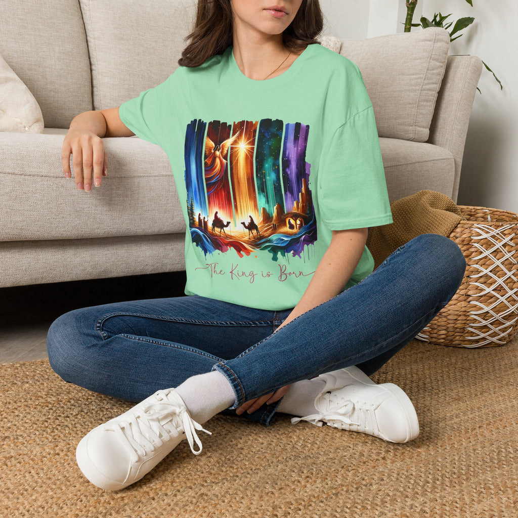 Vibrant Fantasy T-Shirt, Colorful Graphic Tee, Unisex Art Shirt, Great Gift for Fans, Unique Casual Wear, The King is Born Shirt