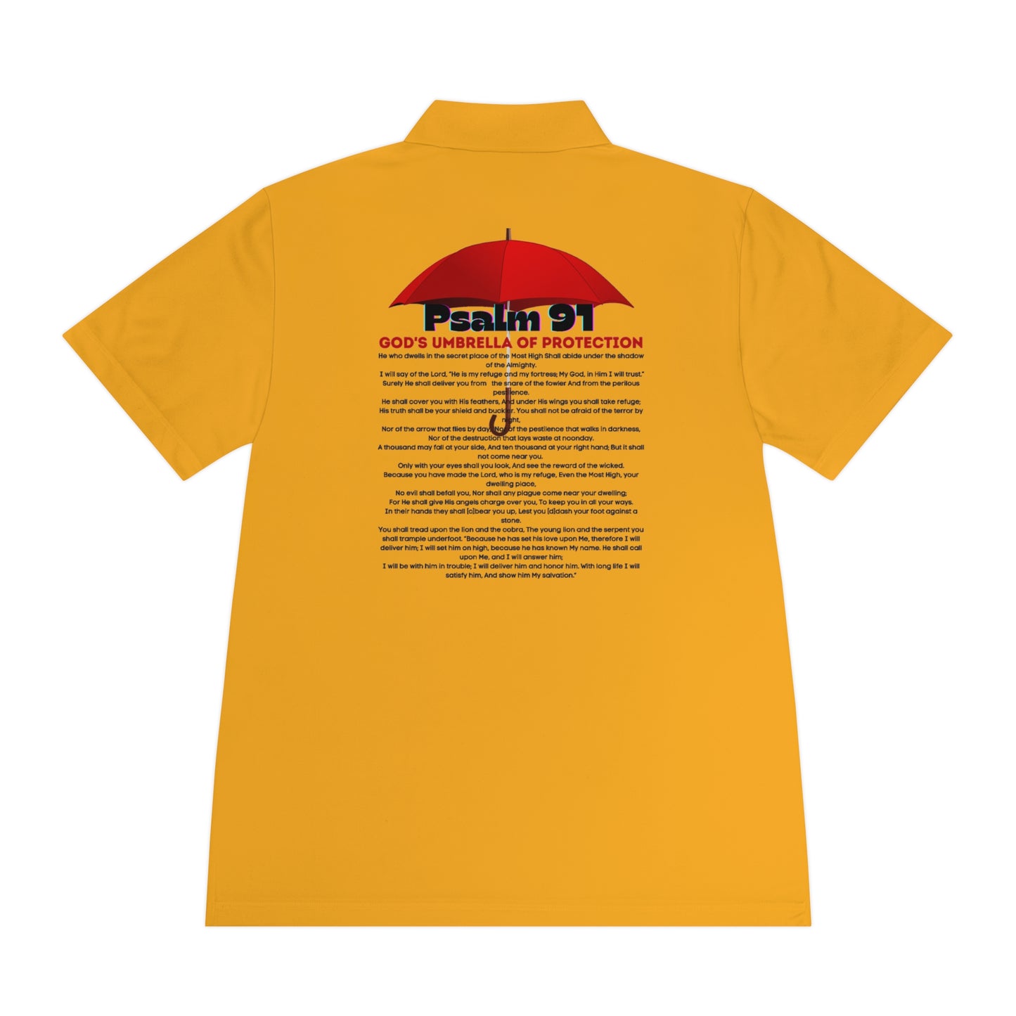 Psalm 91 GODS Umbrella Mens and Womans Sport Polo Shirt