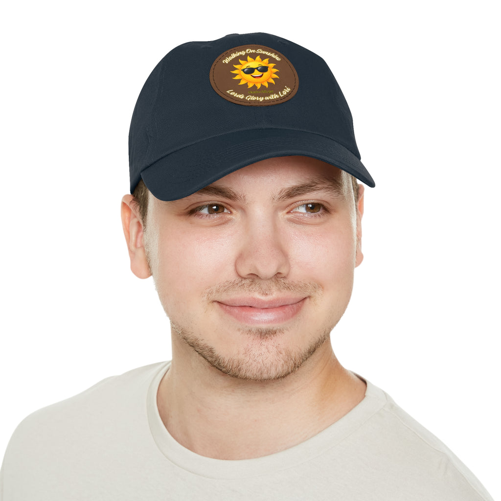 Sunshine Smiles Dad Hat — Round Leather Patch ‘Always Brighter’