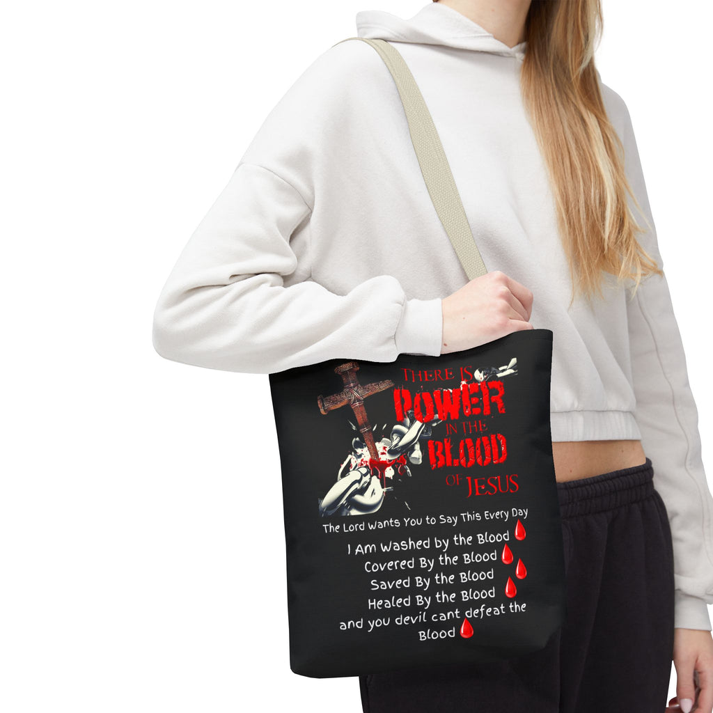 Tote — "The Power of the Blood of Jesus" Inspirational Christian Tote Bag