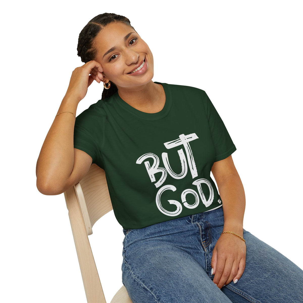 But GOD - Mens and Womans  Softstyle T-Shirt