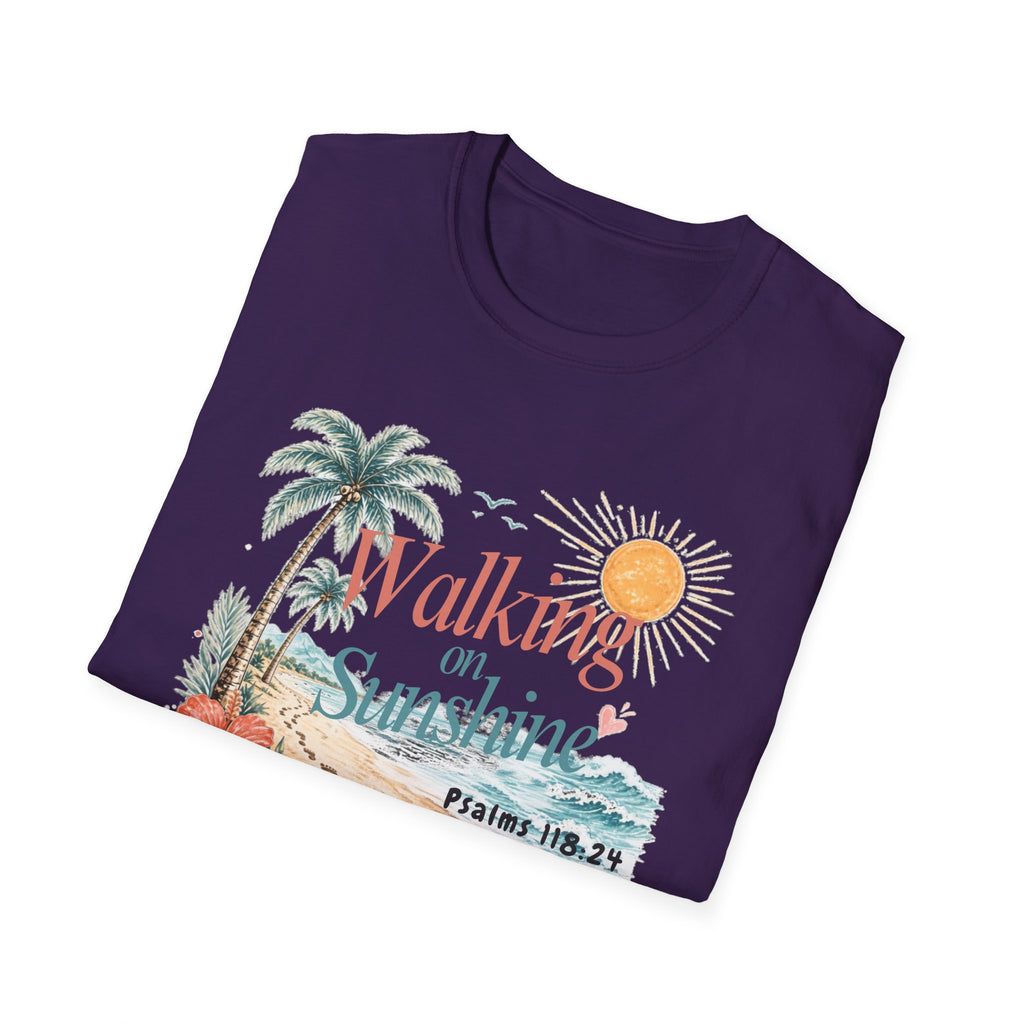 Walking on Sunshine T-Shirt — Tropical Floral Psalms 118:24 Tee