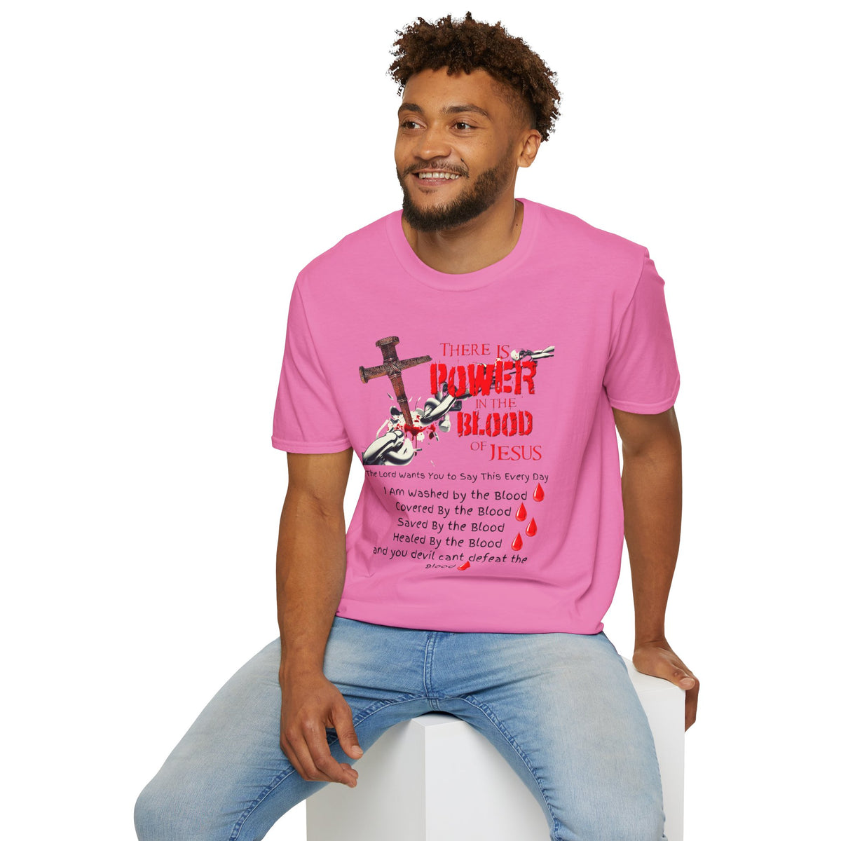 Jesus Blood Cross T-Shirt — "There Is Power In The Blood of Jesus" Christian Tee
