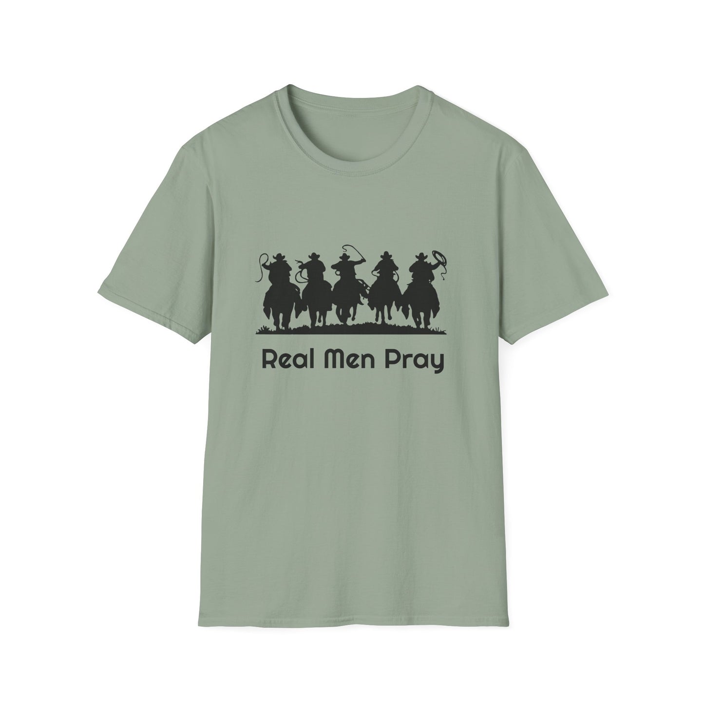 Real Men Pray - Cowboys - Unisex Softstyle T-Shirt