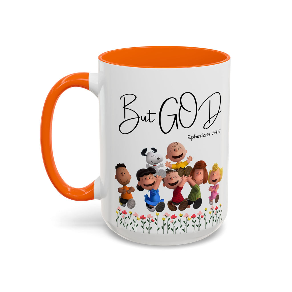But God Scripture Coffee Mug — Genesis 50:20 Inspirational Heart Accent Mug (11/15oz)