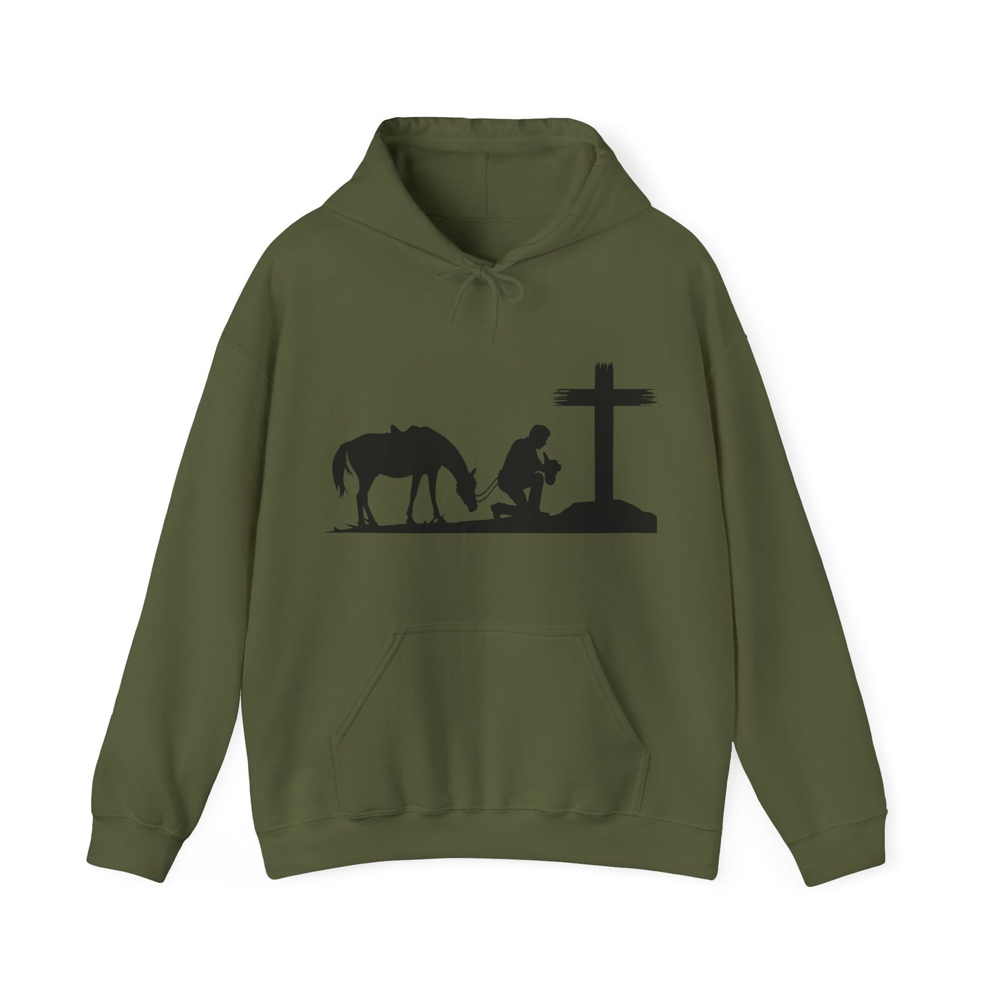 Prayer - when life gets to hard to stand - Kneel - Unisex Heavy Blend Hooded Sweatshirt