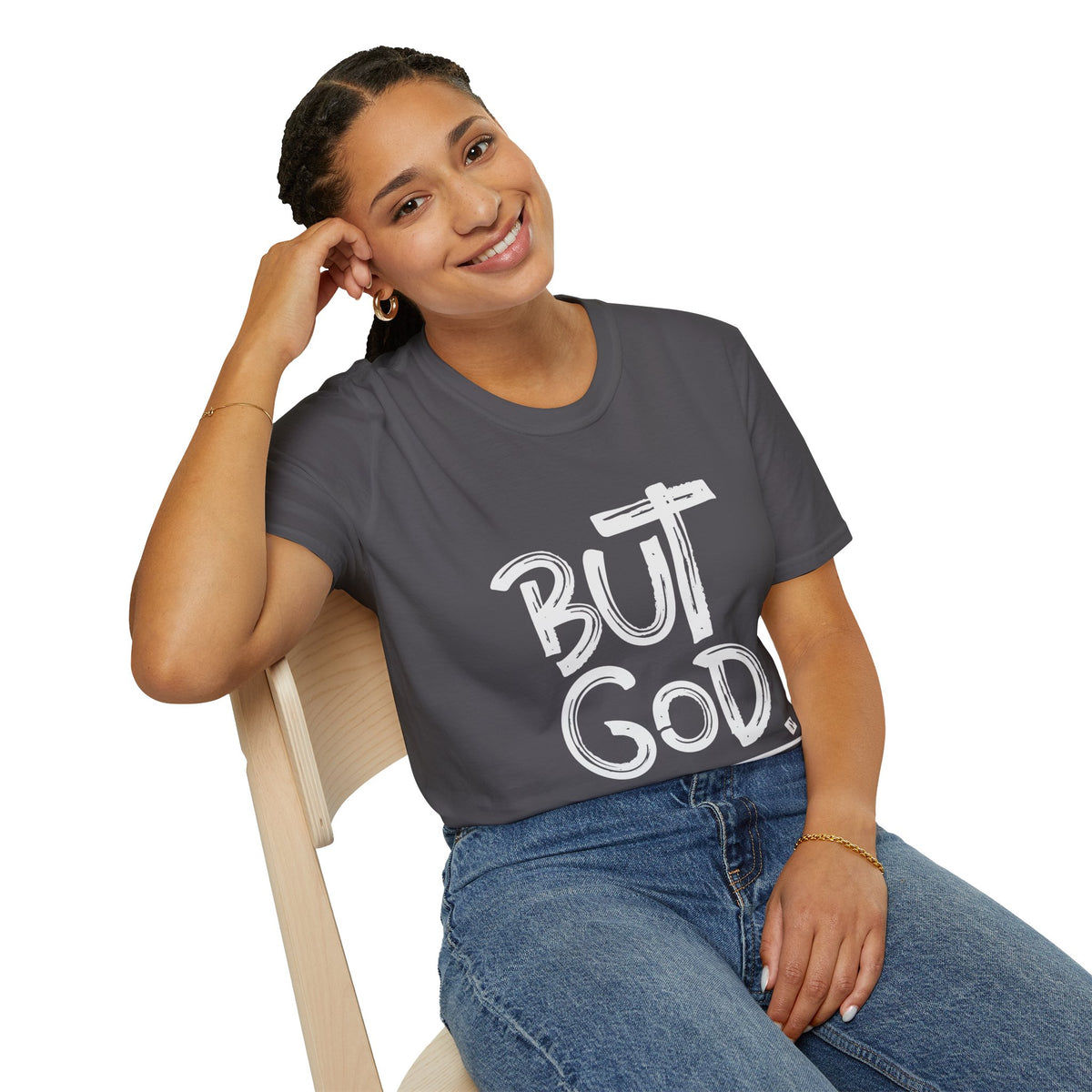 But GOD - Mens and Womans  Softstyle T-Shirt