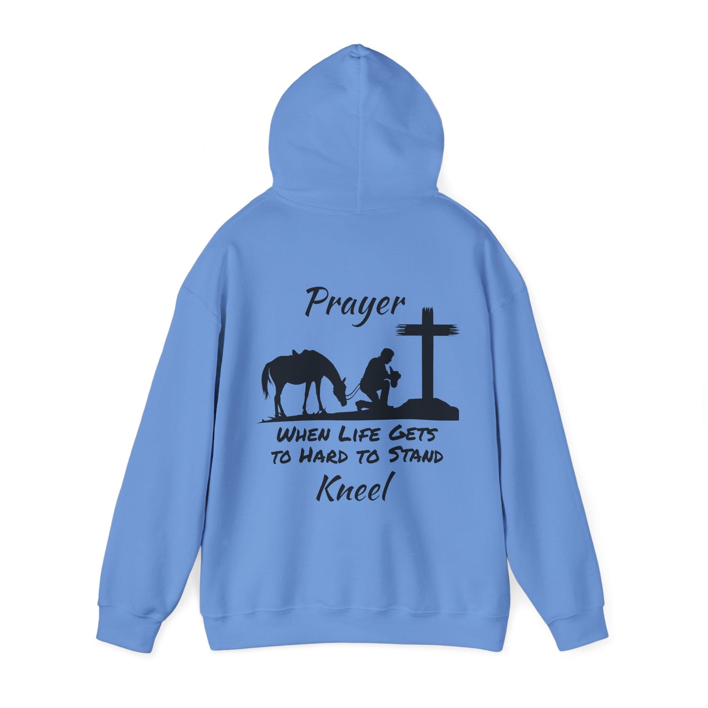 Prayer - when life gets to hard to stand - Kneel - Unisex Heavy Blend Hooded Sweatshirt