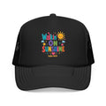 Walkin' on Sunshine Foam Trucker Hat — Retro Colorful Sunshine Design Psalm 118:24