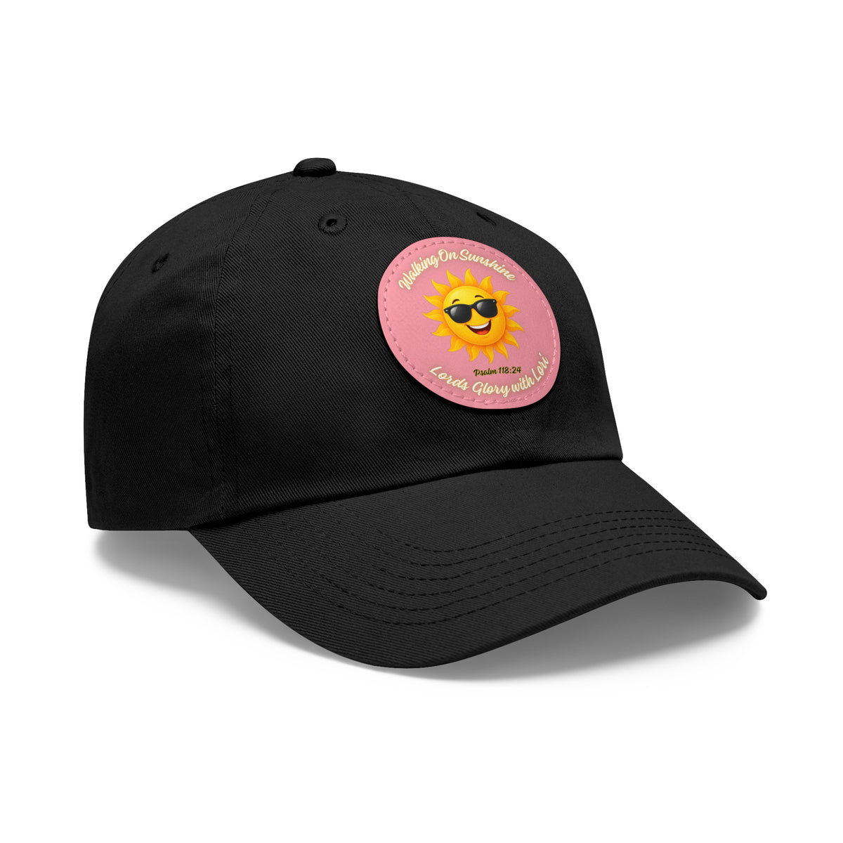 Sunshine Smiles Dad Hat — Round Leather Patch ‘Always Brighter’